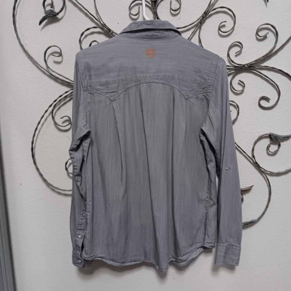 HOUSTON RODEO EDITION MAGELLAN gray Tencel blend shirt, S - Picture 4 of 14